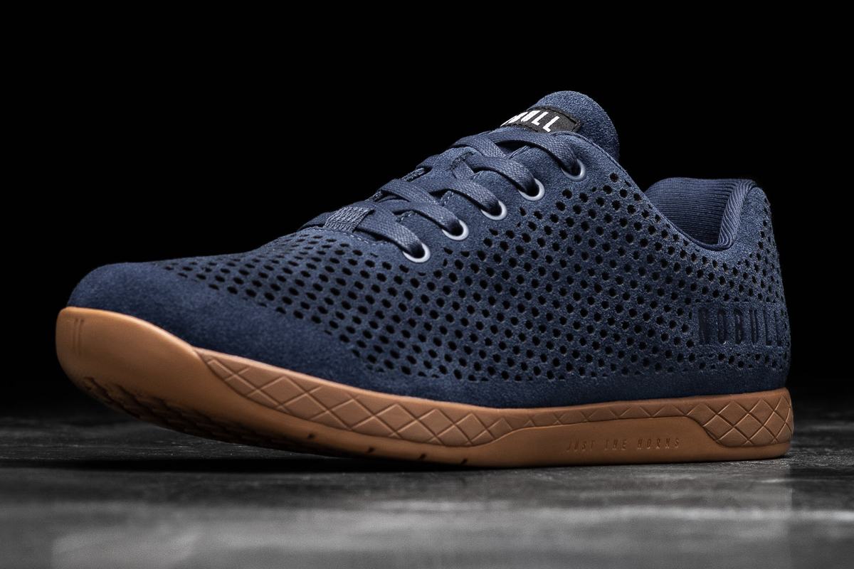 Nobull Suede Men's Trainers Navy | Australia (MQ7839)